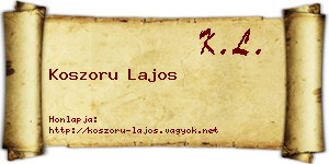 Koszoru Lajos névjegykártya